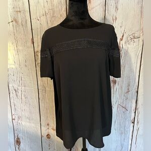 Banana Republic Black Lace Detail Blouse